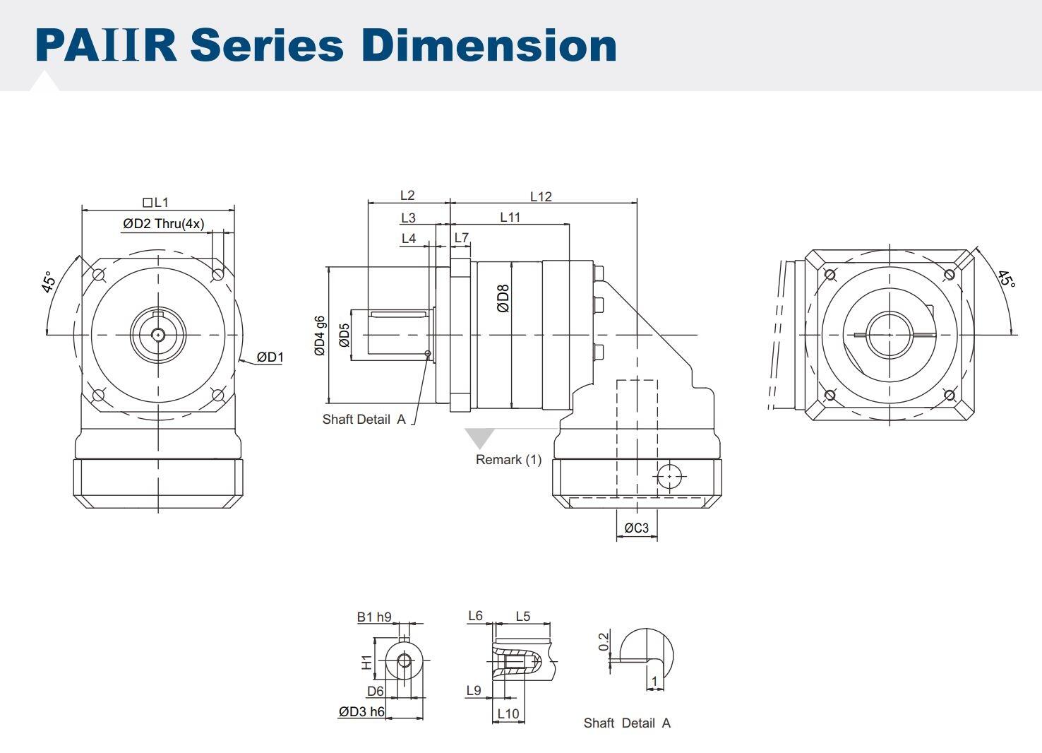 PAIIR-Technical dimensions