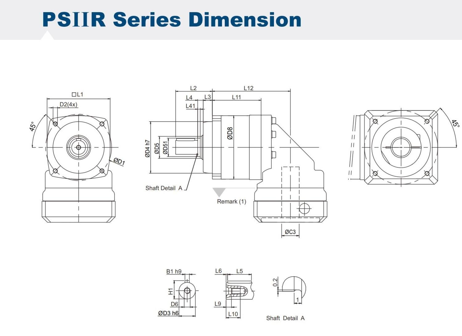 PSIIR-Technical dimensions